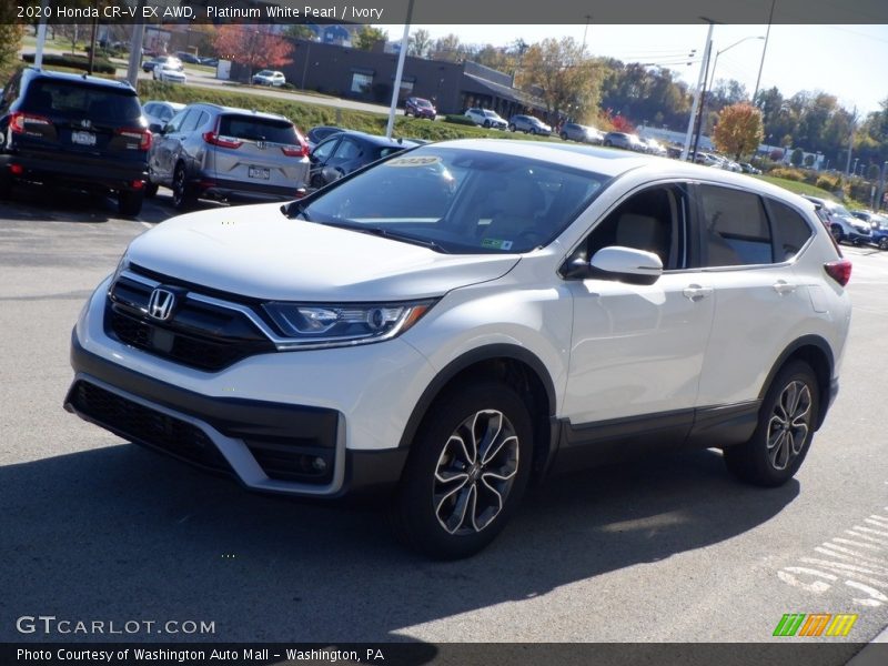 Platinum White Pearl / Ivory 2020 Honda CR-V EX AWD