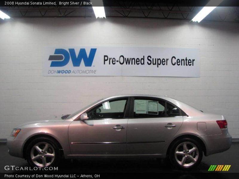 Bright Silver / Black 2008 Hyundai Sonata Limited