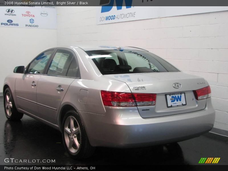 Bright Silver / Black 2008 Hyundai Sonata Limited