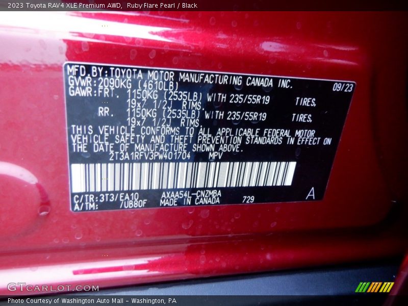 2023 RAV4 XLE Premium AWD Ruby Flare Pearl Color Code 3T3