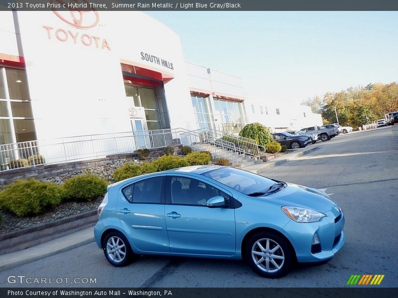 Summer Rain Metallic / Light Blue Gray/Black 2013 Toyota Prius c Hybrid Three