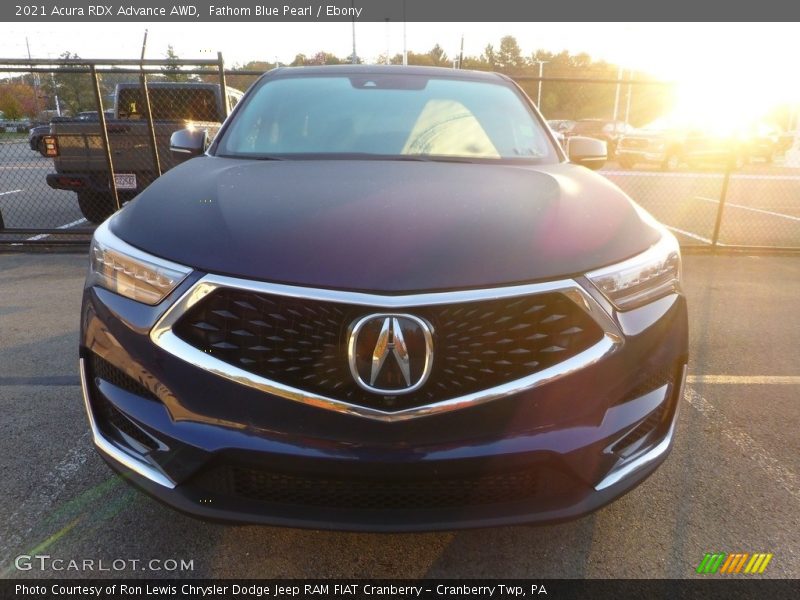Fathom Blue Pearl / Ebony 2021 Acura RDX Advance AWD