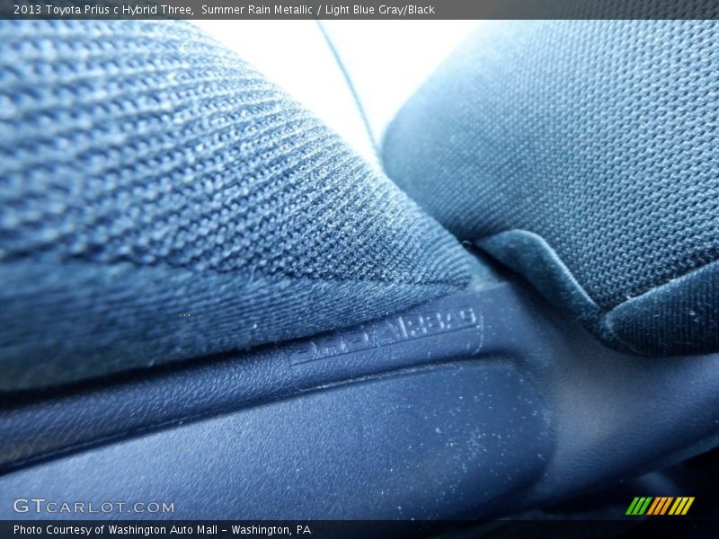 Summer Rain Metallic / Light Blue Gray/Black 2013 Toyota Prius c Hybrid Three