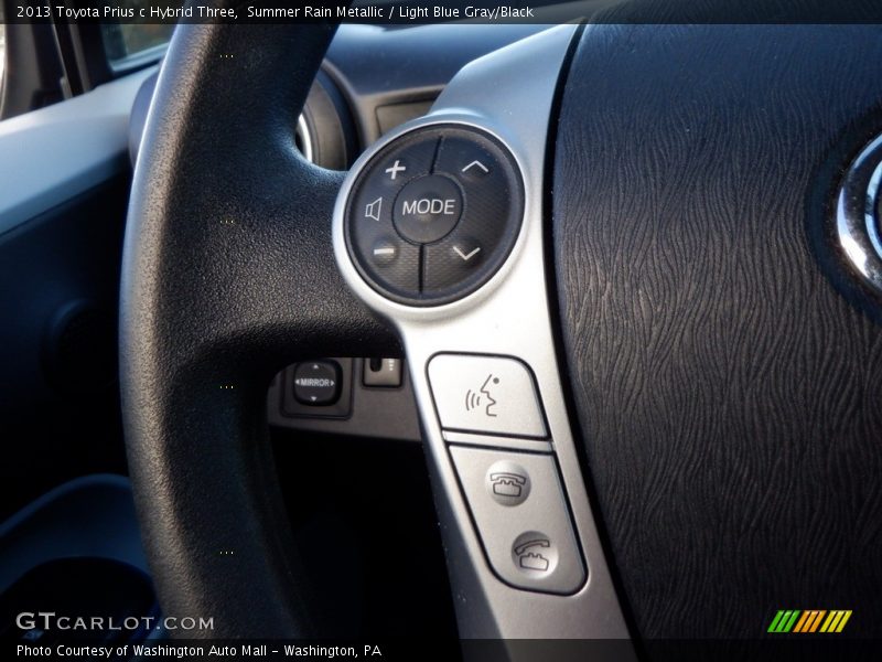 Summer Rain Metallic / Light Blue Gray/Black 2013 Toyota Prius c Hybrid Three