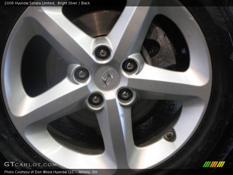 Bright Silver / Black 2008 Hyundai Sonata Limited