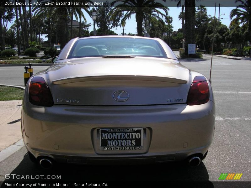 Egyptian Sand Pearl / Ecru Beige 2003 Lexus SC 430