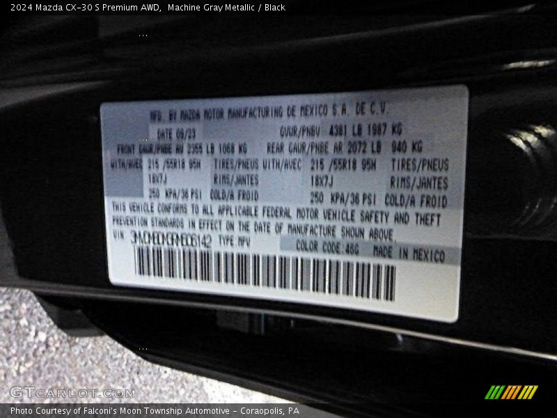 2024 CX-30 S Premium AWD Machine Gray Metallic Color Code 46G