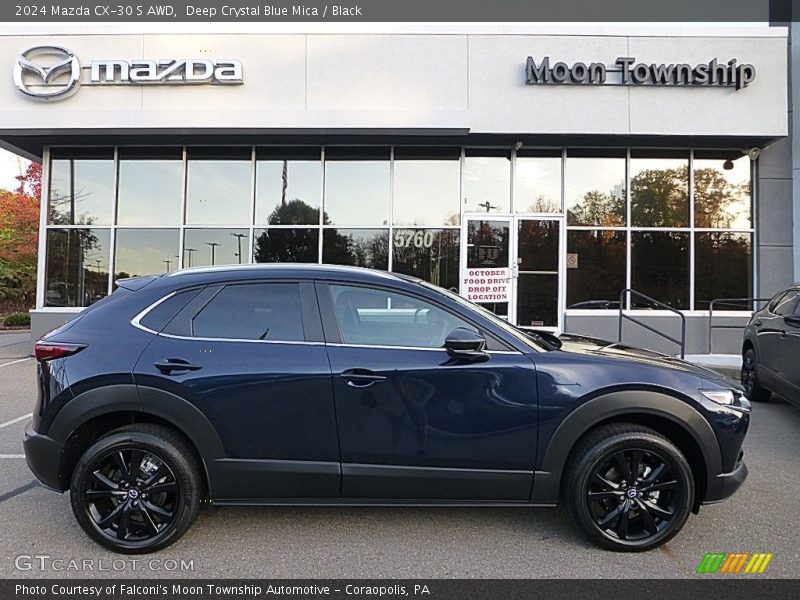 Deep Crystal Blue Mica / Black 2024 Mazda CX-30 S AWD