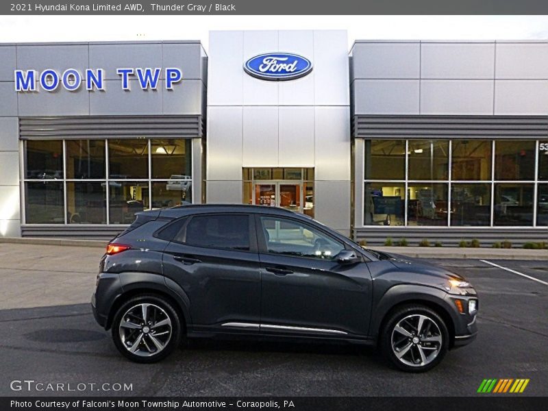 Thunder Gray / Black 2021 Hyundai Kona Limited AWD