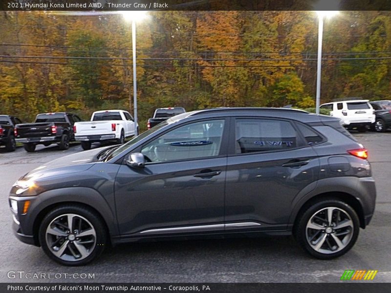 Thunder Gray / Black 2021 Hyundai Kona Limited AWD