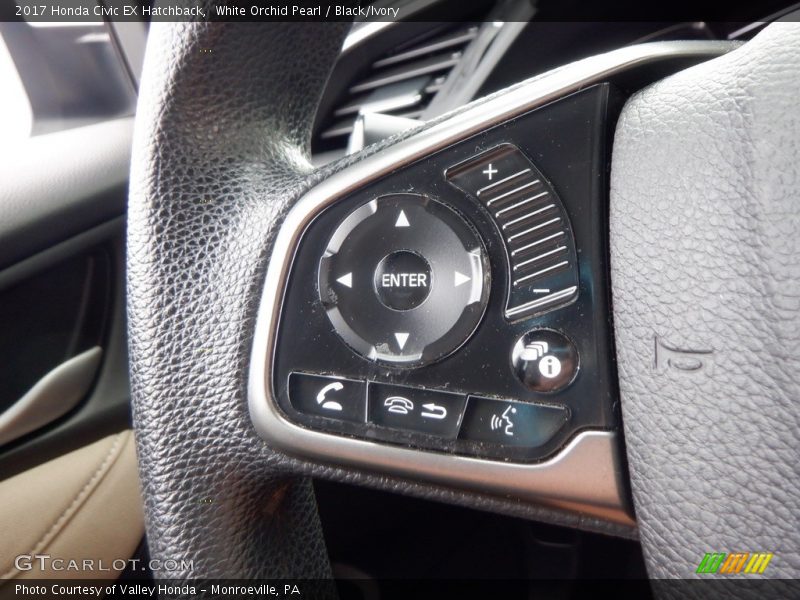 White Orchid Pearl / Black/Ivory 2017 Honda Civic EX Hatchback