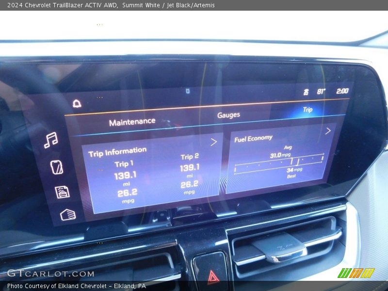 Summit White / Jet Black/Artemis 2024 Chevrolet TrailBlazer ACTIV AWD