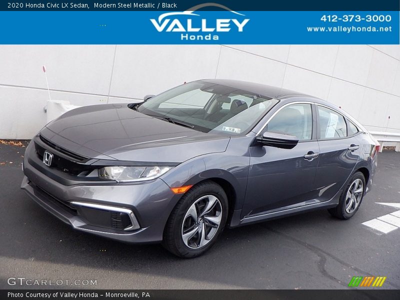 Modern Steel Metallic / Black 2020 Honda Civic LX Sedan