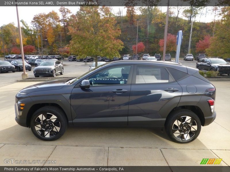 Denim Blue Pearl / Black 2024 Hyundai Kona SEL AWD