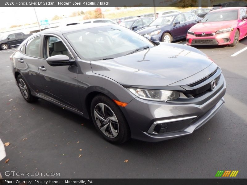Modern Steel Metallic / Black 2020 Honda Civic LX Sedan