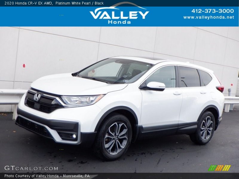 Platinum White Pearl / Black 2020 Honda CR-V EX AWD