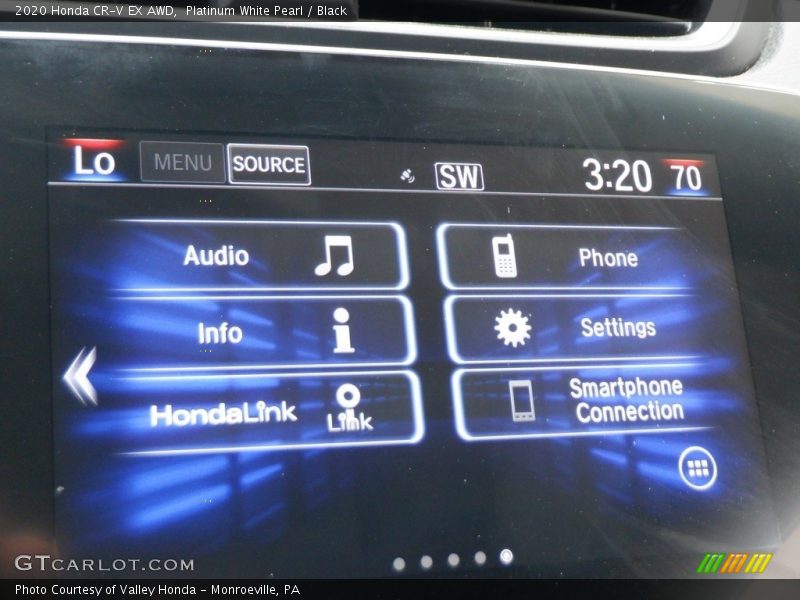 Platinum White Pearl / Black 2020 Honda CR-V EX AWD