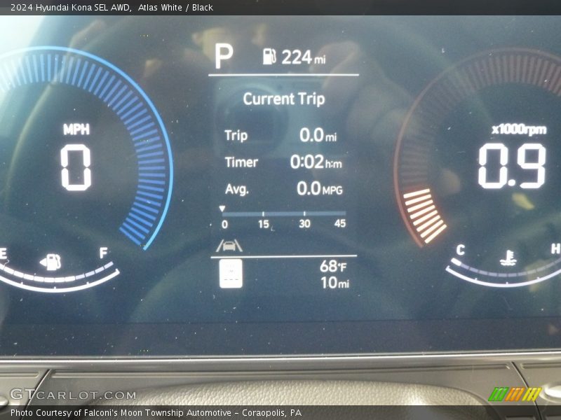 Atlas White / Black 2024 Hyundai Kona SEL AWD