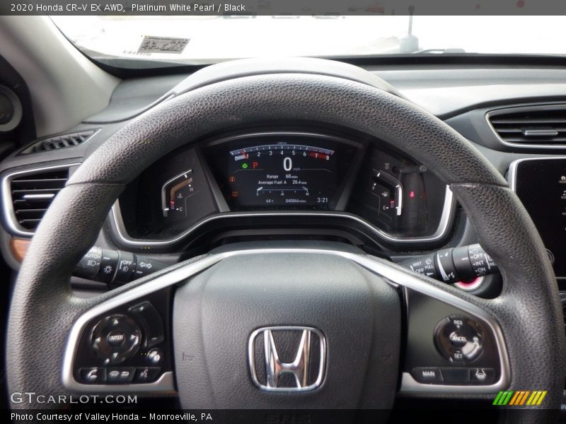 Platinum White Pearl / Black 2020 Honda CR-V EX AWD