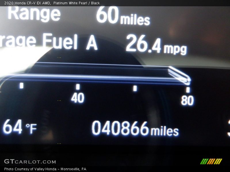 Platinum White Pearl / Black 2020 Honda CR-V EX AWD