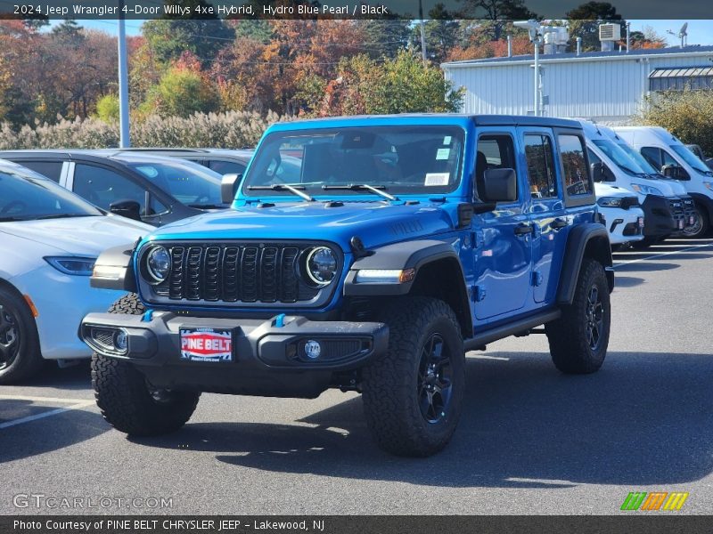 Hydro Blue Pearl / Black 2024 Jeep Wrangler 4-Door Willys 4xe Hybrid