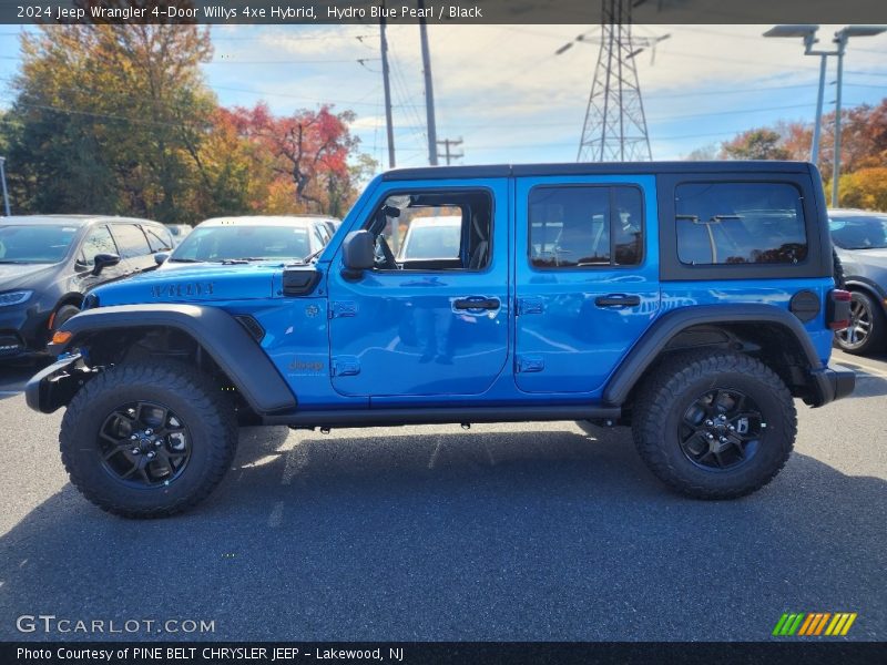 Hydro Blue Pearl / Black 2024 Jeep Wrangler 4-Door Willys 4xe Hybrid