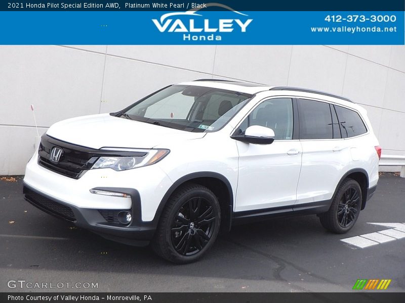 Platinum White Pearl / Black 2021 Honda Pilot Special Edition AWD