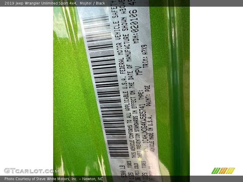 2019 Wrangler Unlimited Sport 4x4 Mojito! Color Code PGE