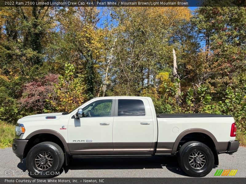 Pearl White / Mountain Brown/Light Mountain Brown 2022 Ram 2500 Limited Longhorn Crew Cab 4x4