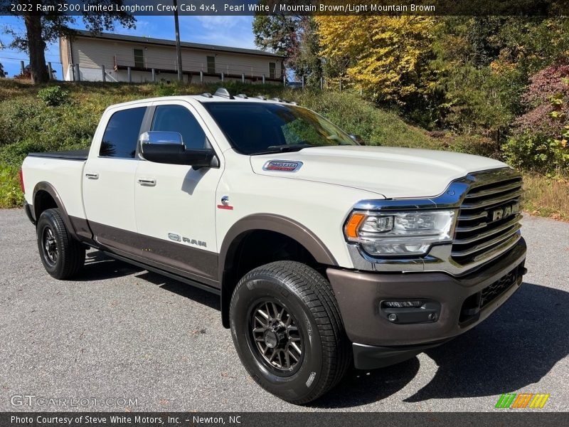 Pearl White / Mountain Brown/Light Mountain Brown 2022 Ram 2500 Limited Longhorn Crew Cab 4x4