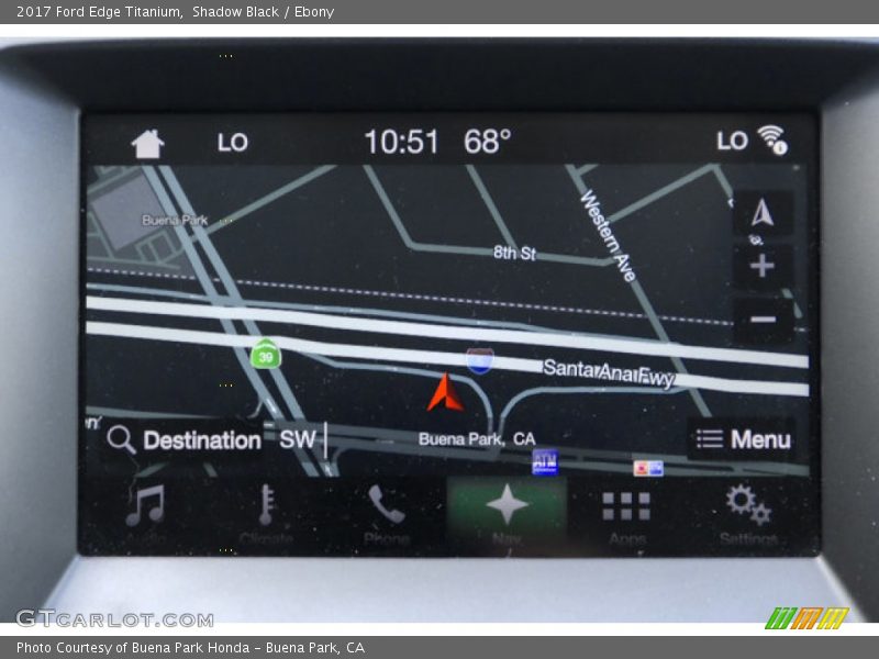 Navigation of 2017 Edge Titanium