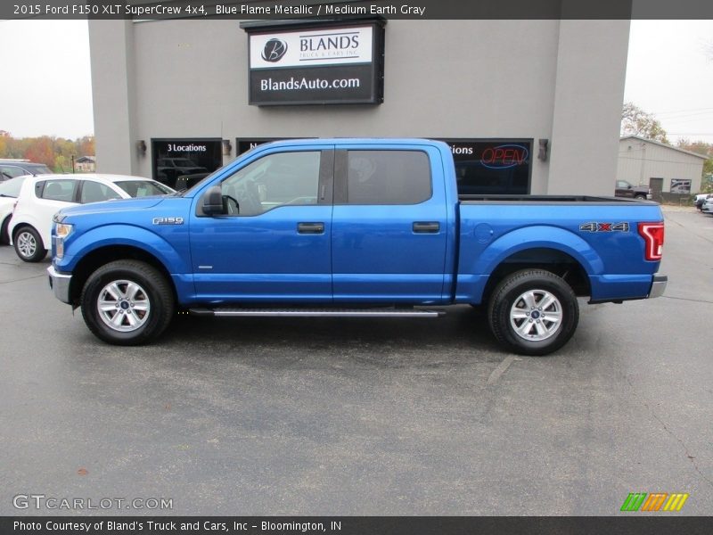 Blue Flame Metallic / Medium Earth Gray 2015 Ford F150 XLT SuperCrew 4x4