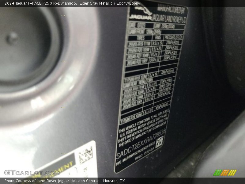 Eiger Gray Metallic / Ebony/Ebony 2024 Jaguar F-PACE P250 R-Dynamic S