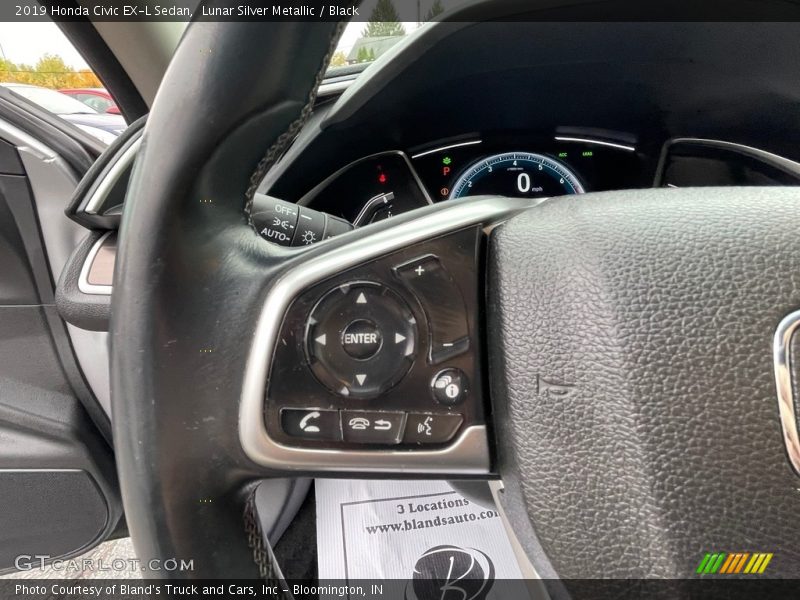 Lunar Silver Metallic / Black 2019 Honda Civic EX-L Sedan