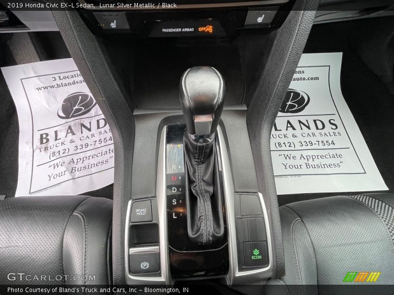 Lunar Silver Metallic / Black 2019 Honda Civic EX-L Sedan