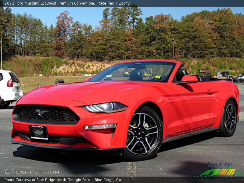 Front 3/4 View of 2021 Mustang EcoBoost Premium Convertible
