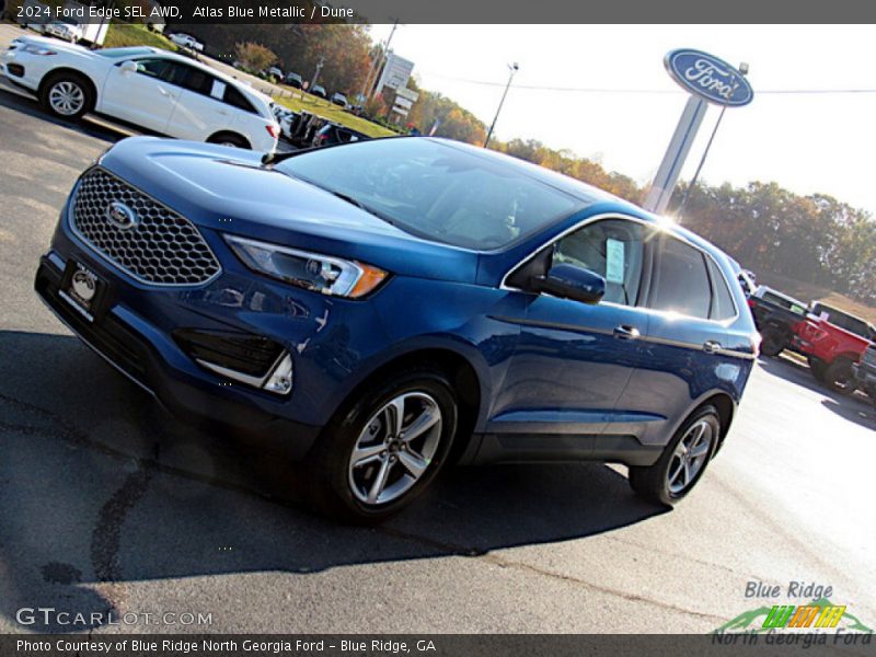 Atlas Blue Metallic / Dune 2024 Ford Edge SEL AWD