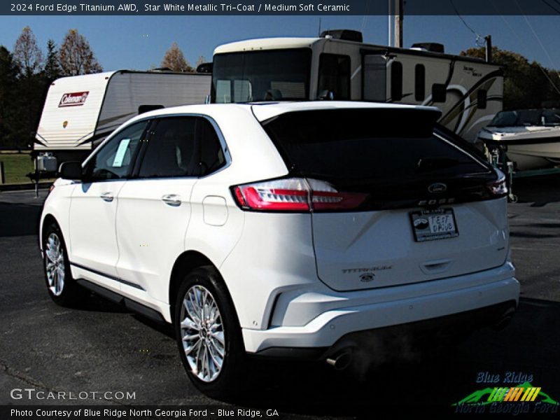 Star White Metallic Tri-Coat / Medium Soft Ceramic 2024 Ford Edge Titanium AWD