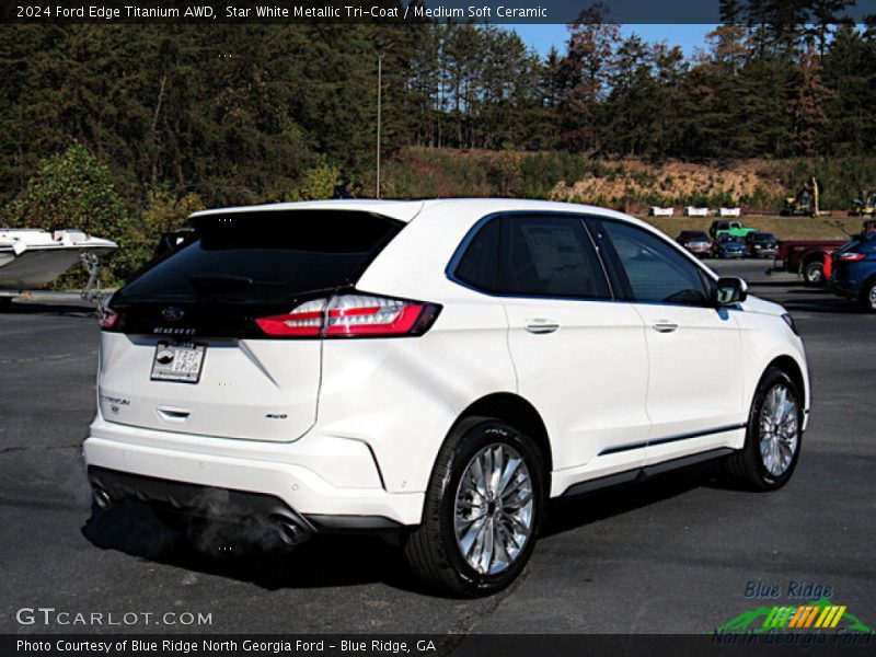 Star White Metallic Tri-Coat / Medium Soft Ceramic 2024 Ford Edge Titanium AWD