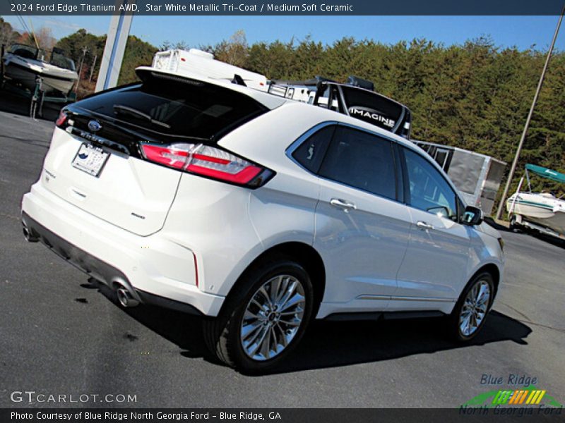 Star White Metallic Tri-Coat / Medium Soft Ceramic 2024 Ford Edge Titanium AWD