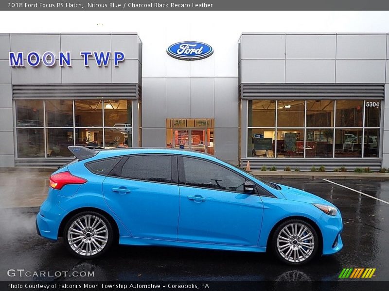 Nitrous Blue / Charcoal Black Recaro Leather 2018 Ford Focus RS Hatch
