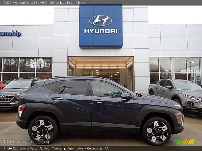 Denim Blue Pearl / Black 2024 Hyundai Kona SEL AWD