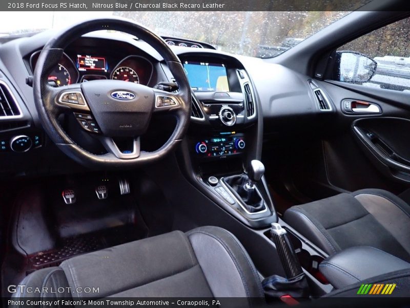 Nitrous Blue / Charcoal Black Recaro Leather 2018 Ford Focus RS Hatch