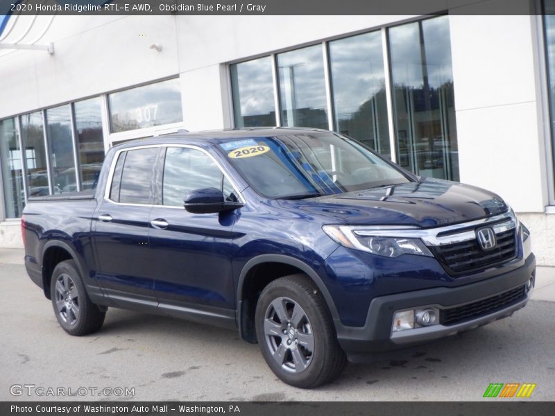 Obsidian Blue Pearl / Gray 2020 Honda Ridgeline RTL-E AWD
