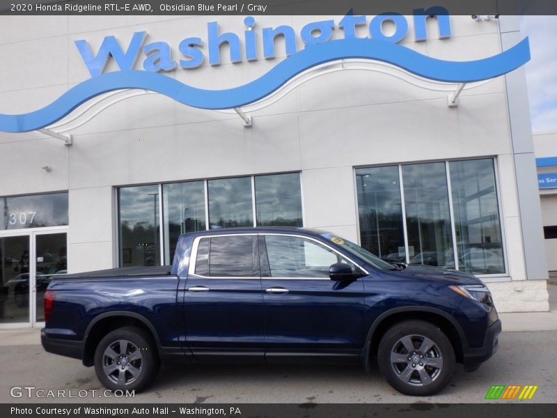 Obsidian Blue Pearl / Gray 2020 Honda Ridgeline RTL-E AWD