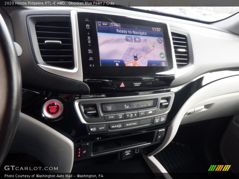 Obsidian Blue Pearl / Gray 2020 Honda Ridgeline RTL-E AWD