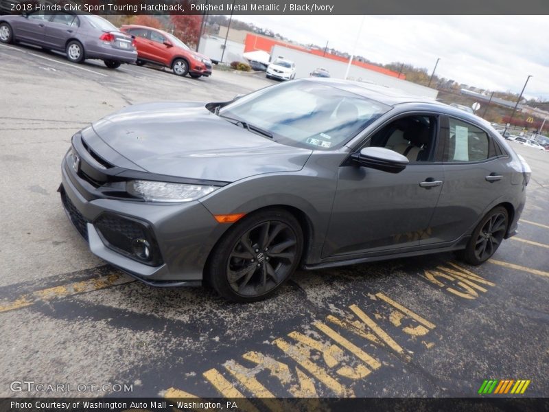 Polished Metal Metallic / Black/Ivory 2018 Honda Civic Sport Touring Hatchback