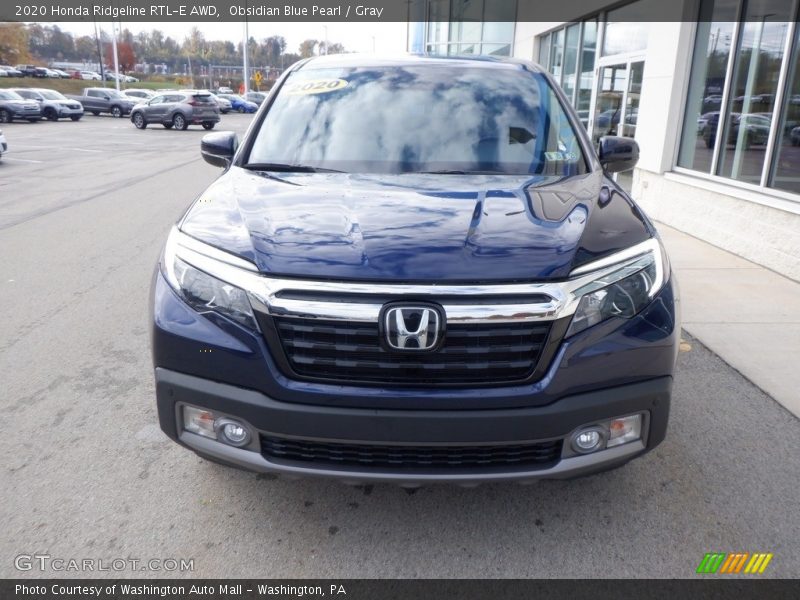 Obsidian Blue Pearl / Gray 2020 Honda Ridgeline RTL-E AWD