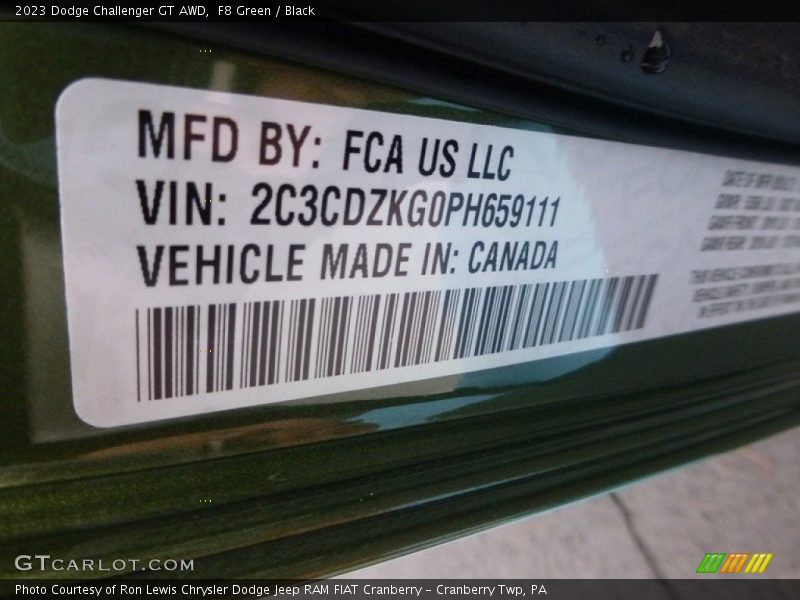 F8 Green / Black 2023 Dodge Challenger GT AWD