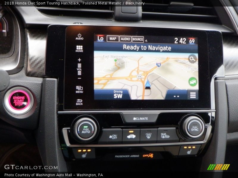 Polished Metal Metallic / Black/Ivory 2018 Honda Civic Sport Touring Hatchback